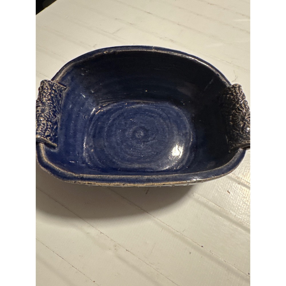Unbranded‎ Pottery Bowl Unisex Small Blue Good Rustic Carved Studio Ceramic